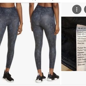 NWT Spanx 7/8 length leggings. Size small. Navy reptile print